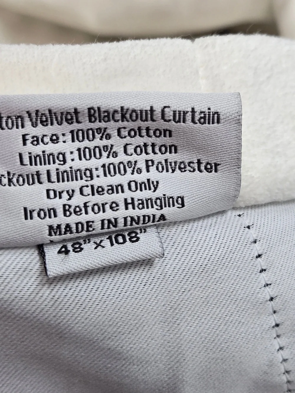 NWT QUINCE Set Of 2 48x108 Cotton Velvet True Blackout Curtains Ivory 9744